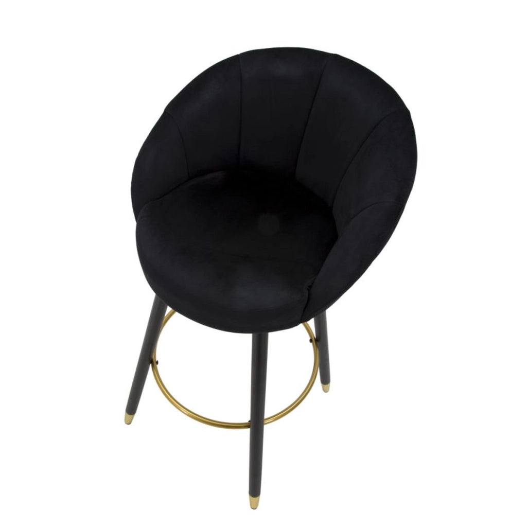 Sgabello Alto VKH430, Nero, Metallo, 55x56x104 cm