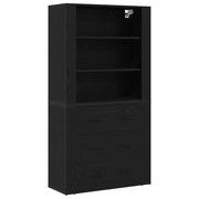 Credenza | Madia | Buffet da pranzo | Armadio da pranzo Rovere Nero 80 x 33 x 150 cm Legno multistrato
