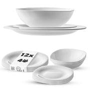Set di stoviglie KADAX da 12 piatti, colore bianco