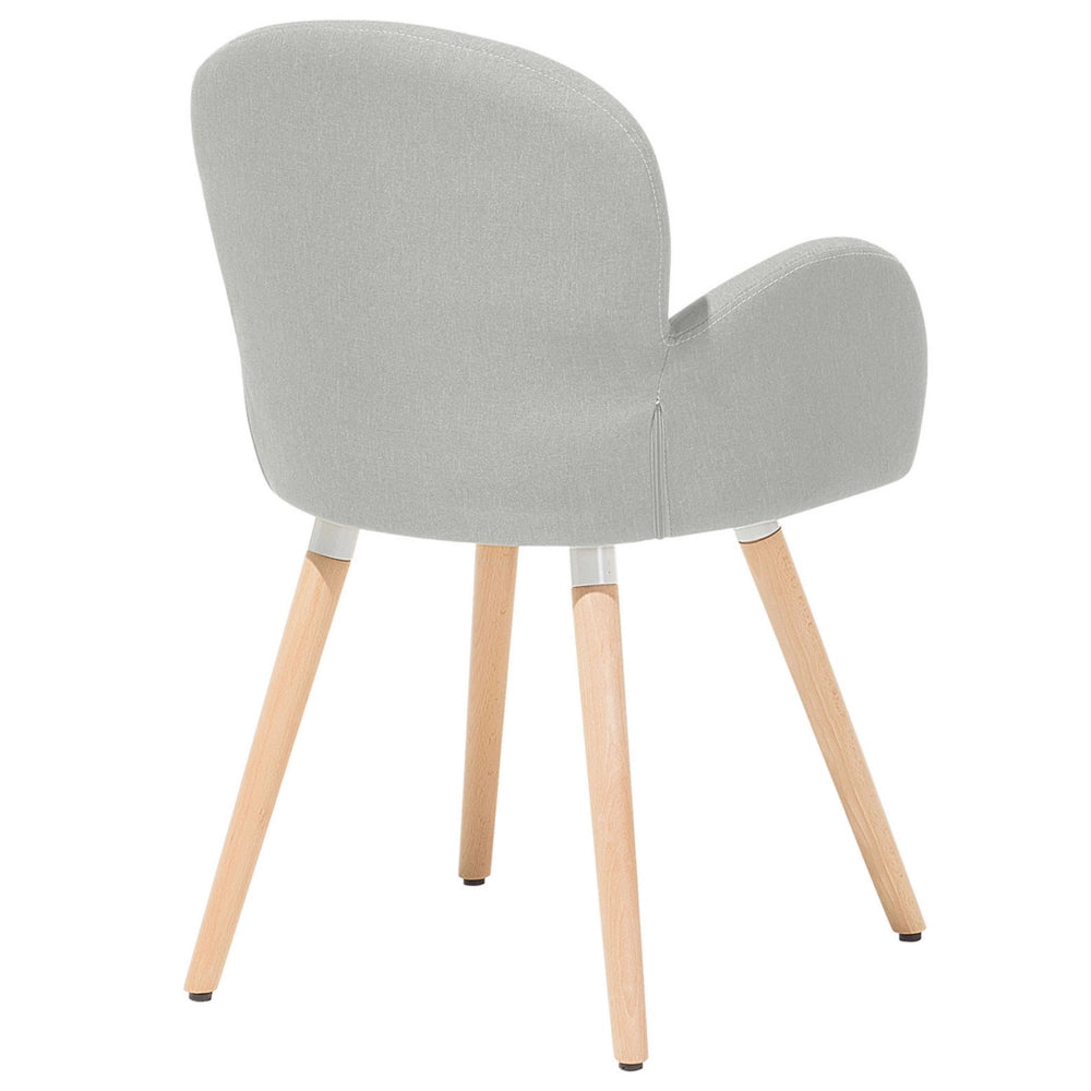 Set di 2 sedie da pranzo rivestimento in tessuto grigio chiaro gambe in legno chiaro stile moderno eclettico