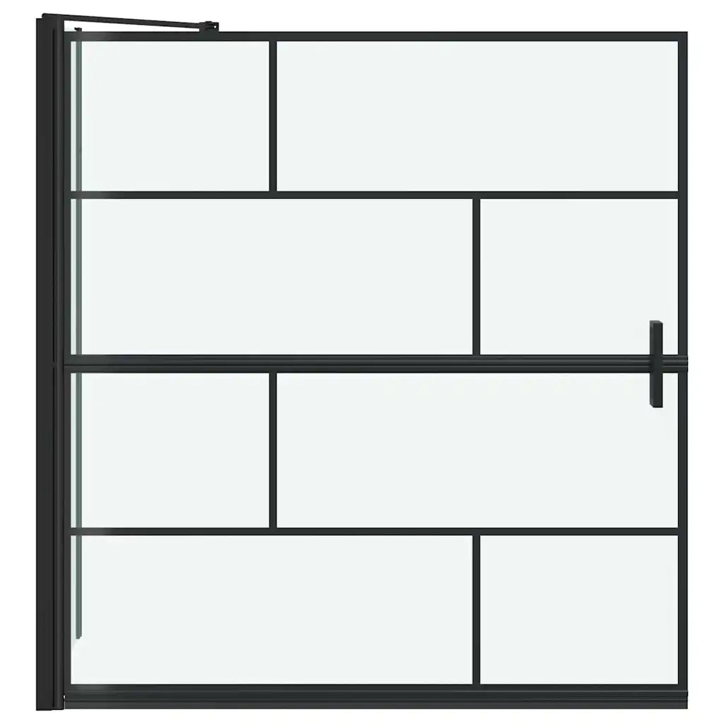 Schermo per Bagno e Doccia Nero e trasparente 116 x 68 x 128 cm