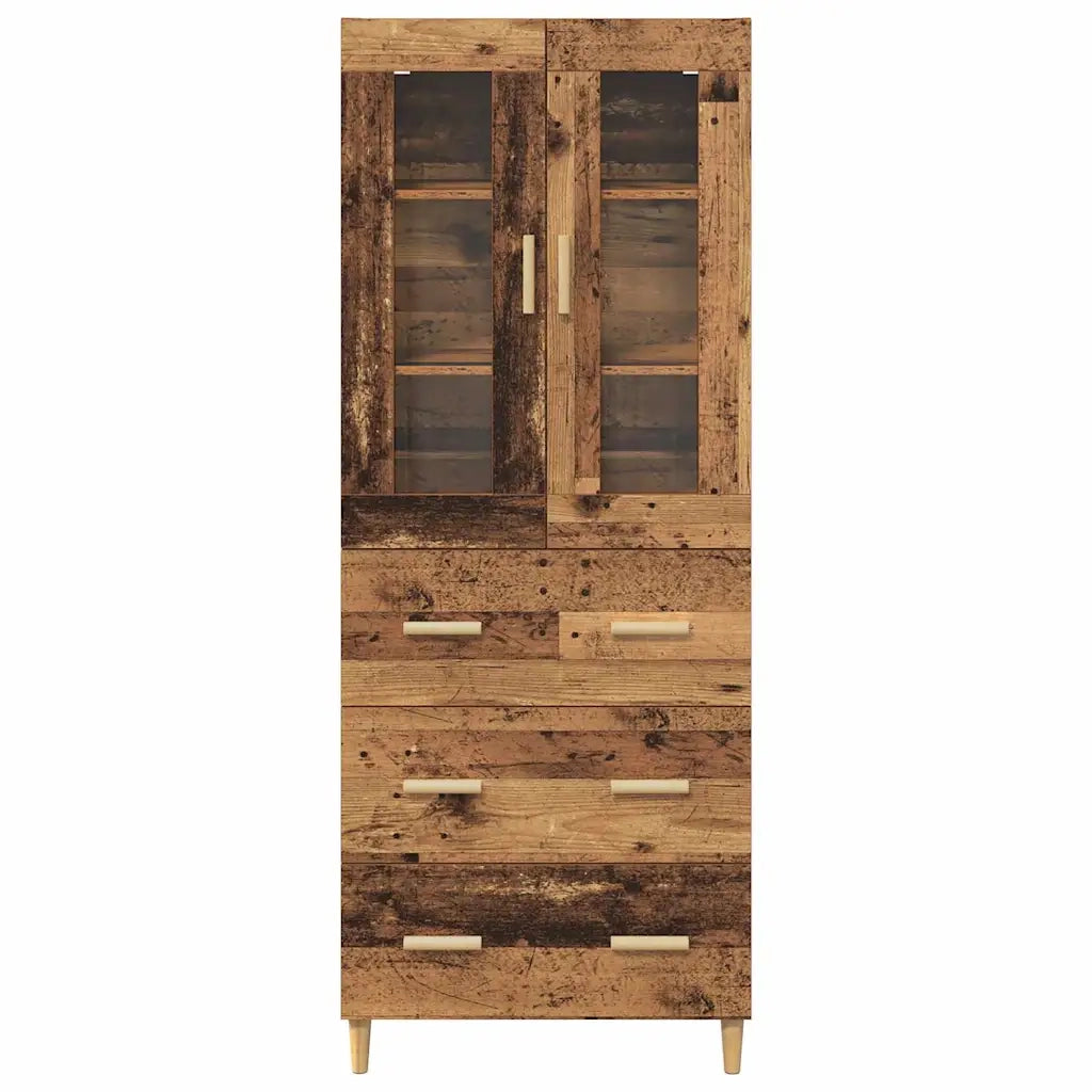 Credenza con Cassetto-Buffet-Armadio da cucina Legno vecchio 69,5 x 34 x 180 cm 685019