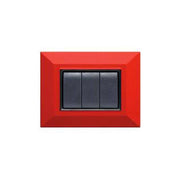 Trade Shop - Placca Placchetta Placchette Compatibili Per Serie Axolute Bticino Colorate Sq - Rosso -4 Fori     -
