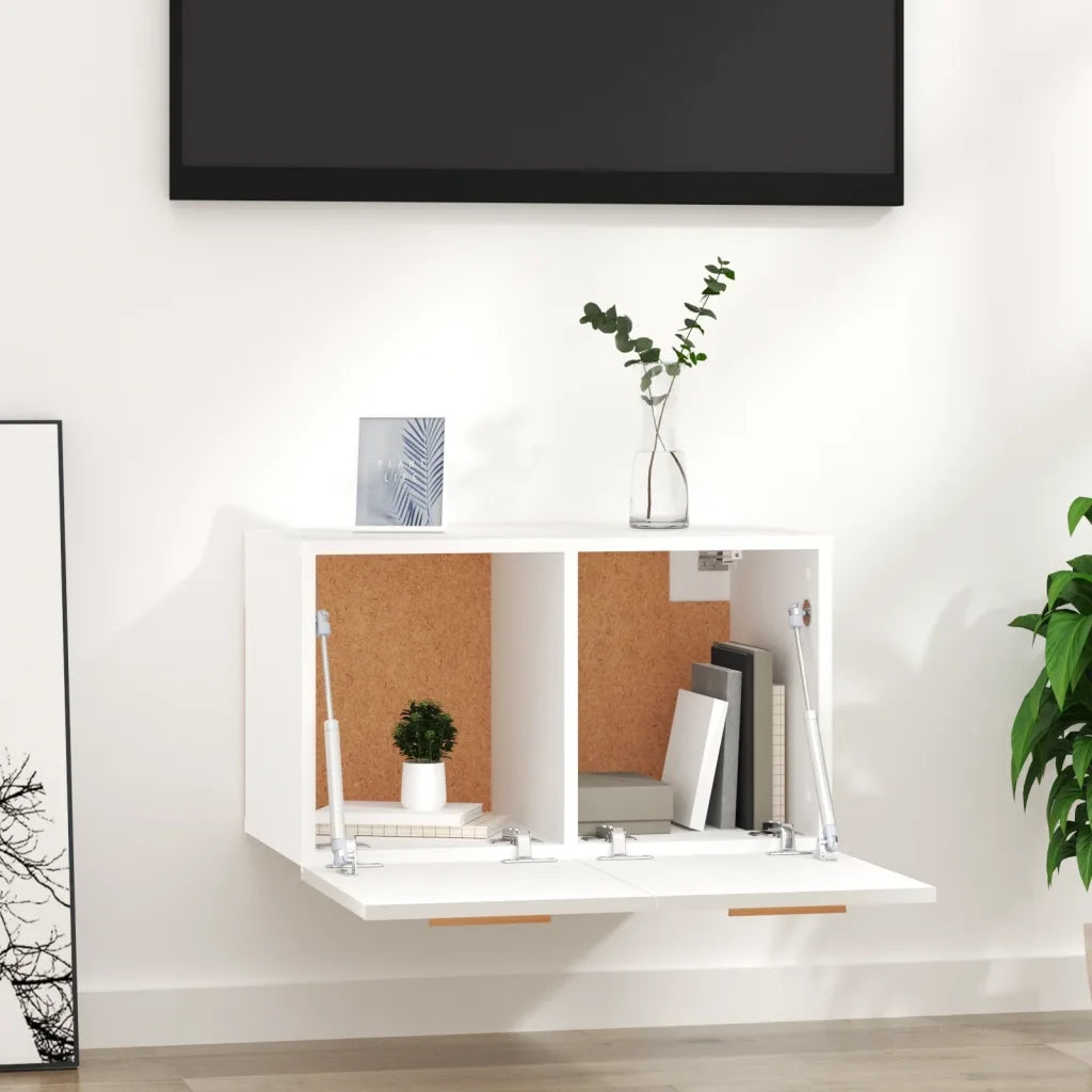 Armadietto a Muro | Mobile a Parete Bianco 60x36,5x35 cm in Legno Multistrato