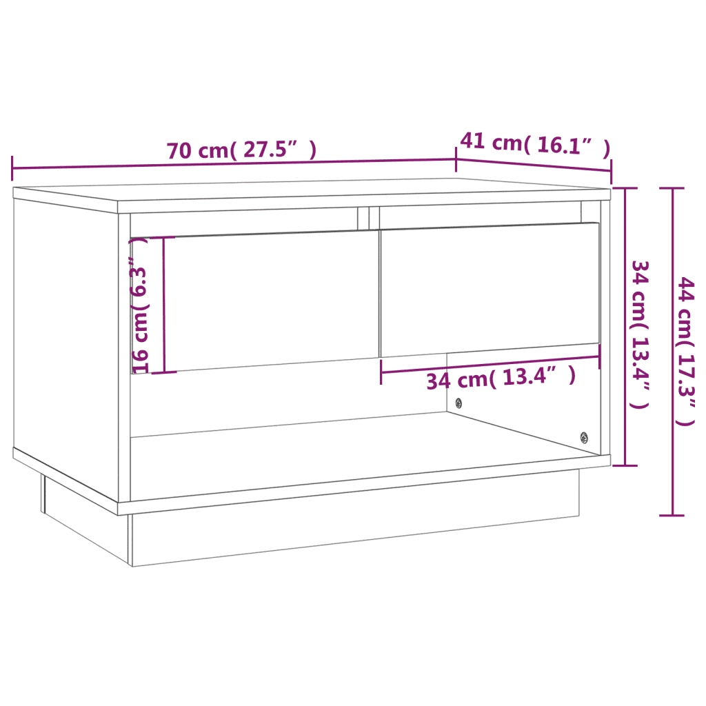Mobile TV | Armadietto TV | Mobile Porta TV Grigio Cemento 70x41x44 cm in Truciolato