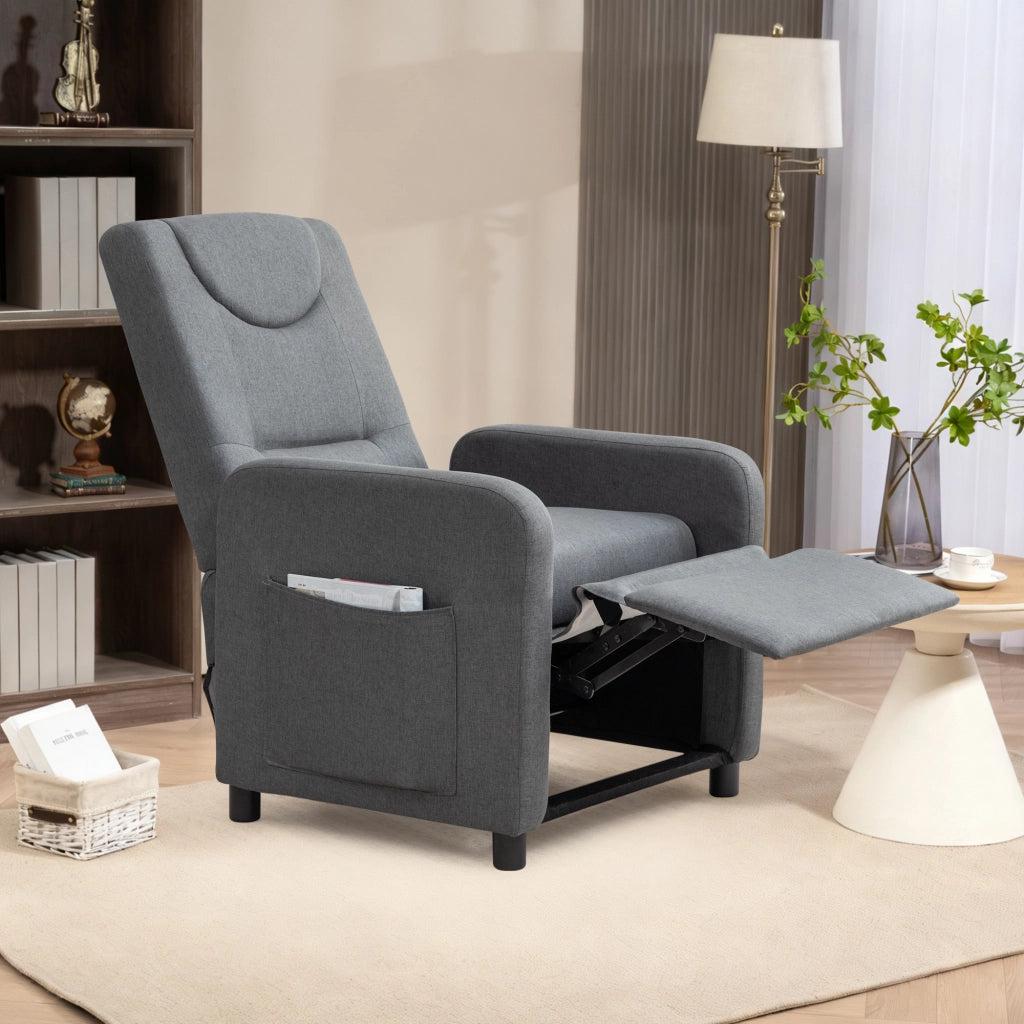 Poltrona relax con funzione reclinabile regolabile - Zephmum- Colore grigio scuro