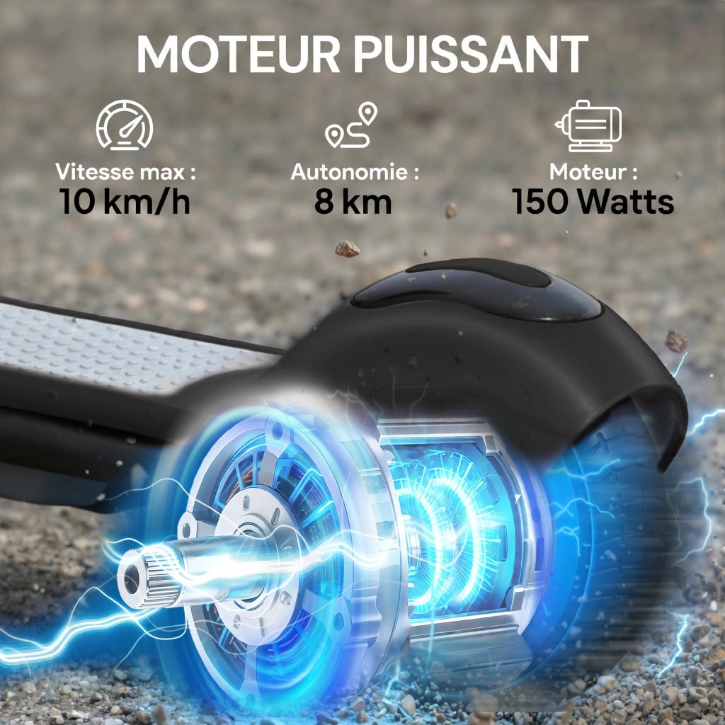 Trottinette Elettrica Bambini 6-14 Anni ¨C zephmum ¨C LED RGB Nero 6.5''