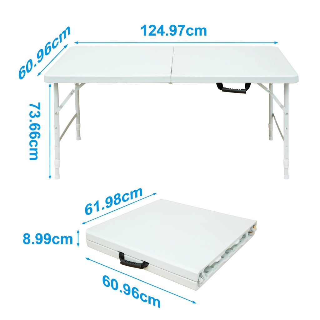 TAVOLO pieghevole regolabile 124,97 cm bianco