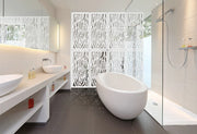WOOD - Pannello in PVC traforato - Parasole Colore: bianco, Misura: 50x150 cm