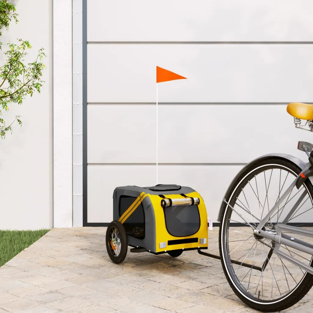 Rimorchio da Bici per Animali Giallo e Grigio Oxford e Ferro CFW2837864