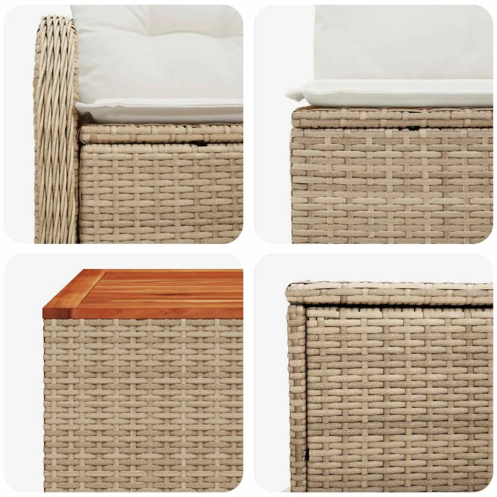 Set di divani 6 pz Beige e Bianco Crema 3447148