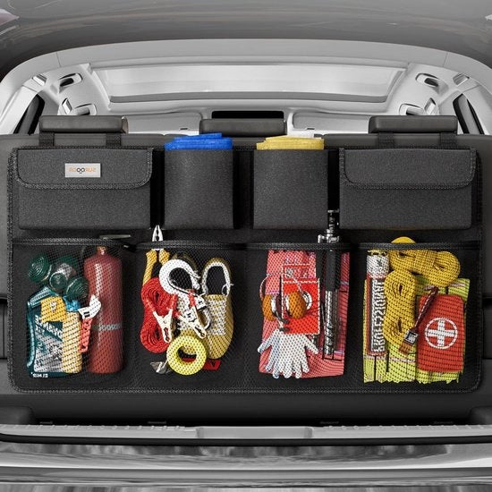 Organizzatore di bagagliaio auto - 4ª generazione - aggiornamento per aumento capacità - rete elastica robusta - organizzatore di bagagliaio auto