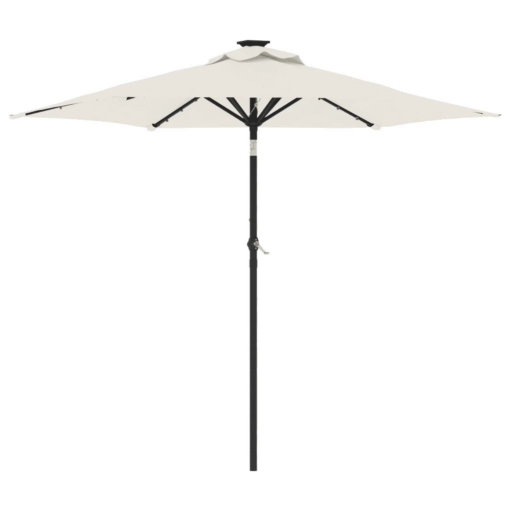 Ombrellone Giardino con LED Palo Acciaio Bianco 225x225x212 cm 4005066
