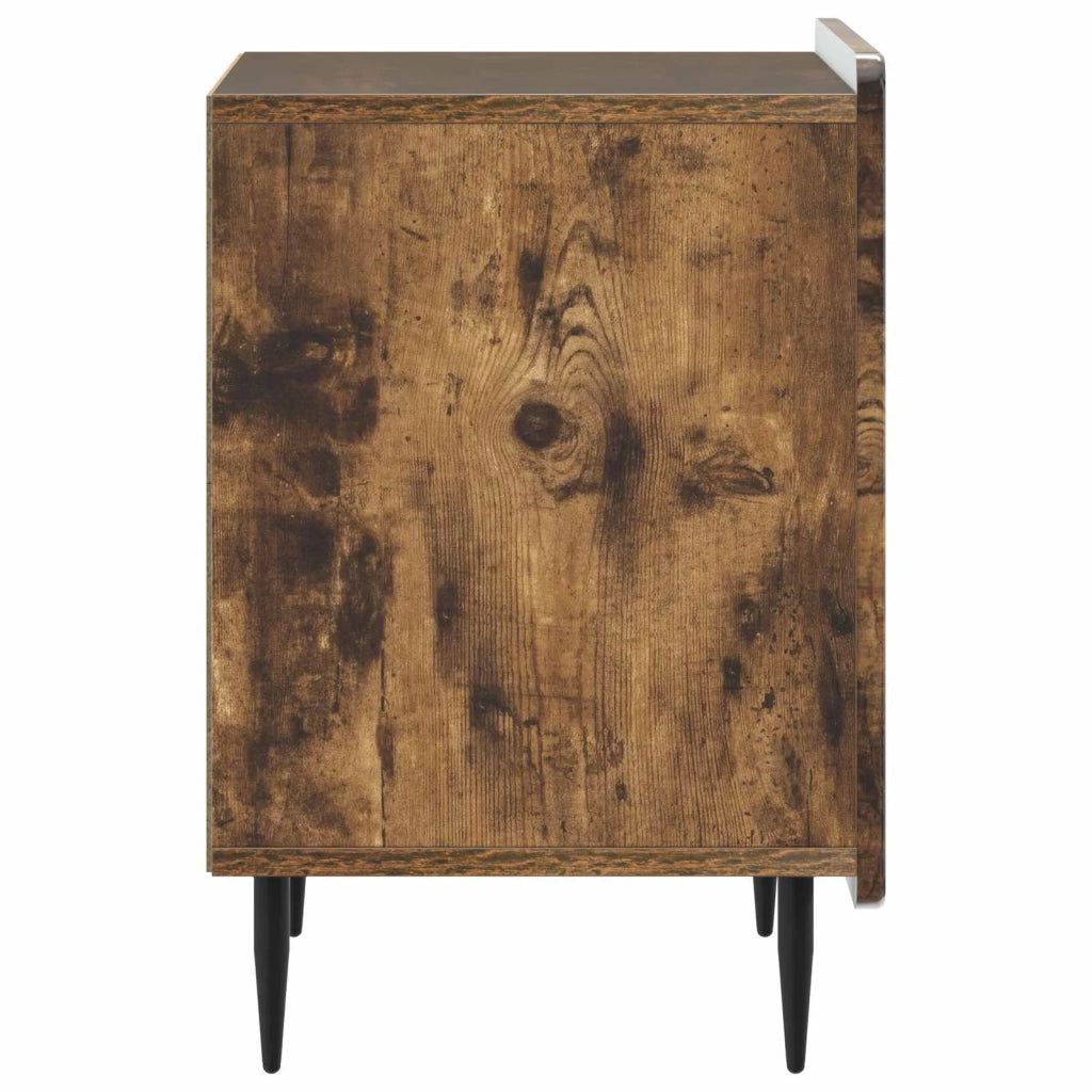Comodino | Armadio da Notte | Mobiletto da notte Rovere Fumo 43 x 34,5 x 52 cm