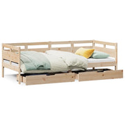 Letto singolo | Letto per adulti | Dormeuse con Cassetti 90x190 cm in Legno Massello Pino