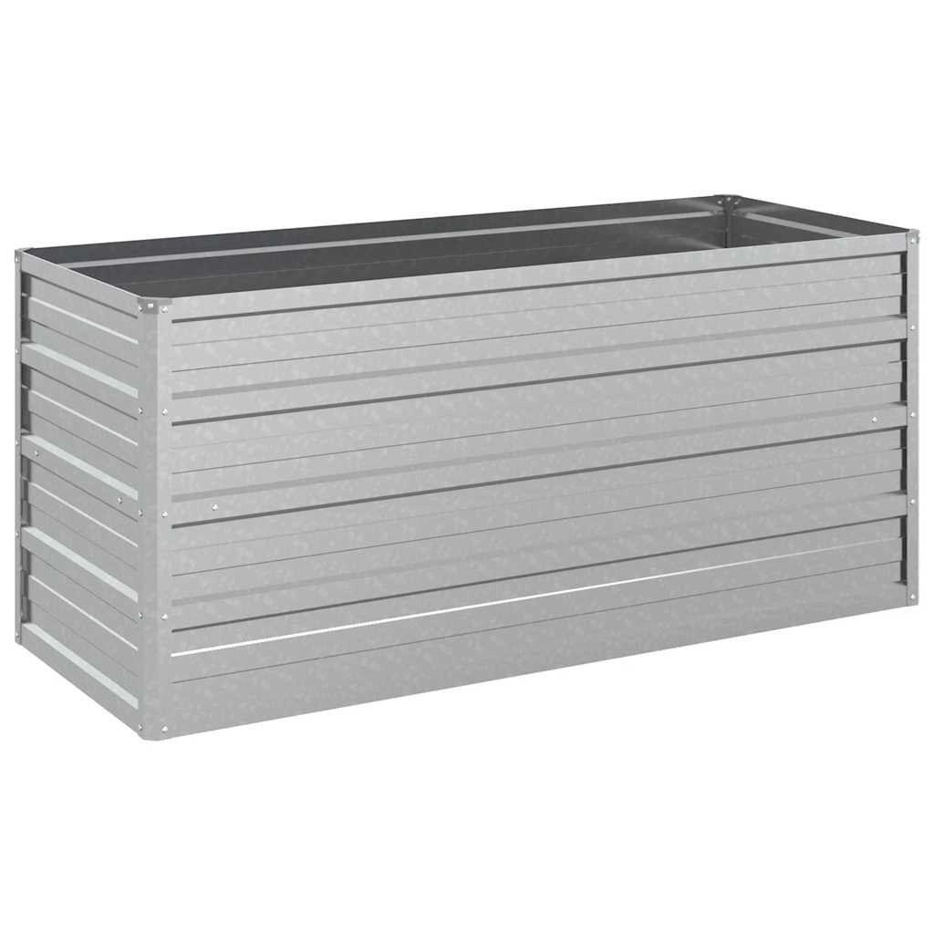 Fioriera rialzata per piante fiori patio giardino 100 x 40 x 45 cm acciaio zincato argento 02_0039299