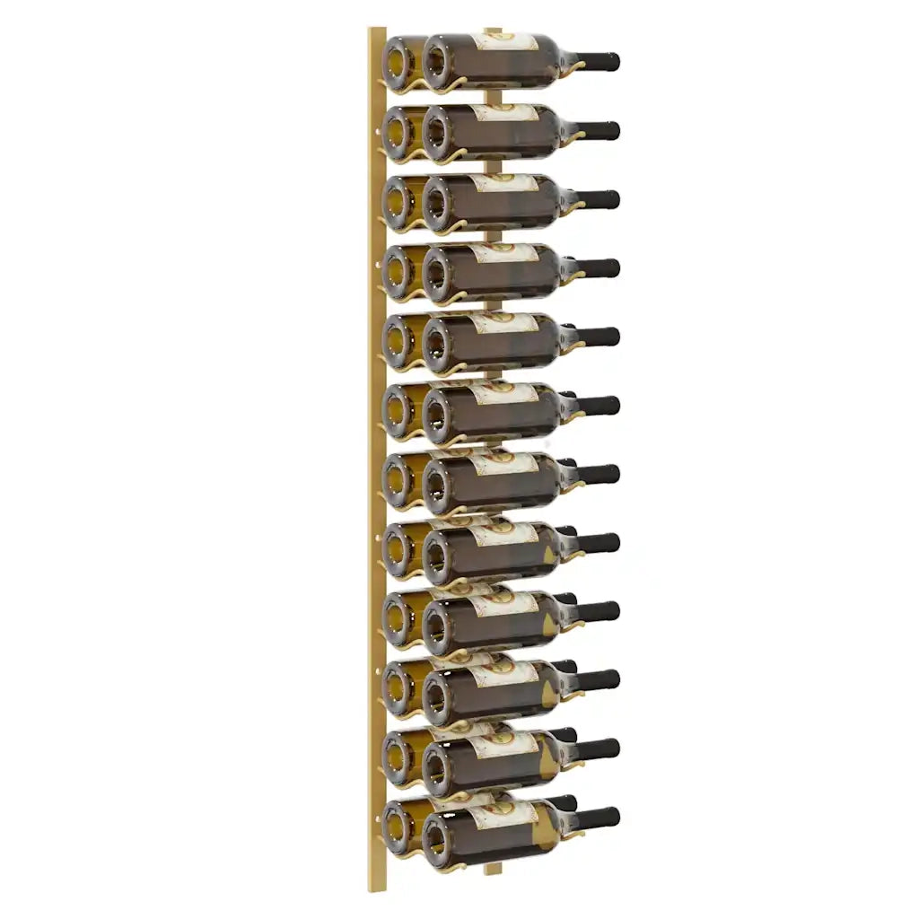 Portavini da Parete per 24 Bottiglie 2 pz Oro in Ferro 340886