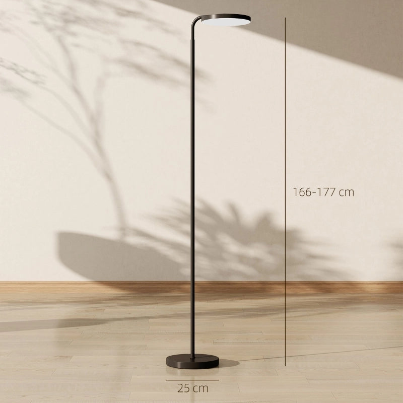Lampada da terra a LED con telecomando magnetico, regolabile in modo flessibile, orientabile, in metallo, nera