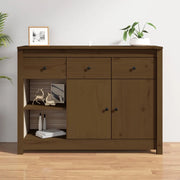 Credenza Marrone Ambrato 100x35x74 cm in Legno Massello di Pino