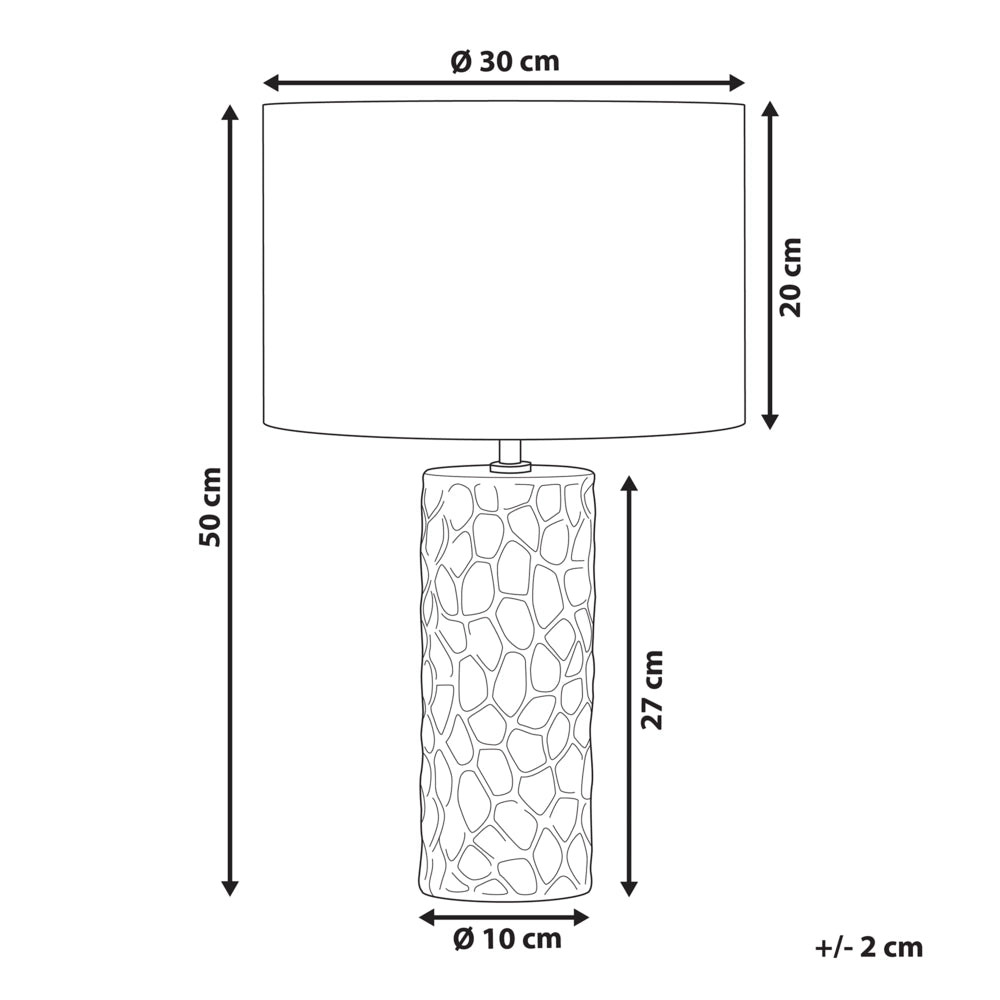 Lampada da Tavolo dorato Ceramica 50 cm Motivo Geometrico Velluto Tamburo Paralume Comodino Soggiorno Camera da Letto Illuminazione Glamour