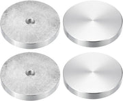 Set di dischi in alluminio con avvito M8 per tavolo in vetro - diametro 50 mm - 4 pezzi