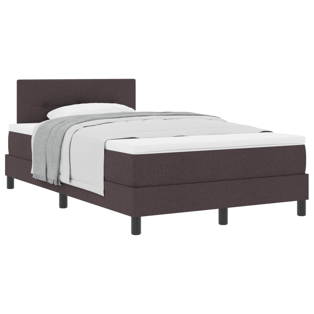 Letto Box Spring con Materasso Grigio Scuro 120x200 cm Tessuto
