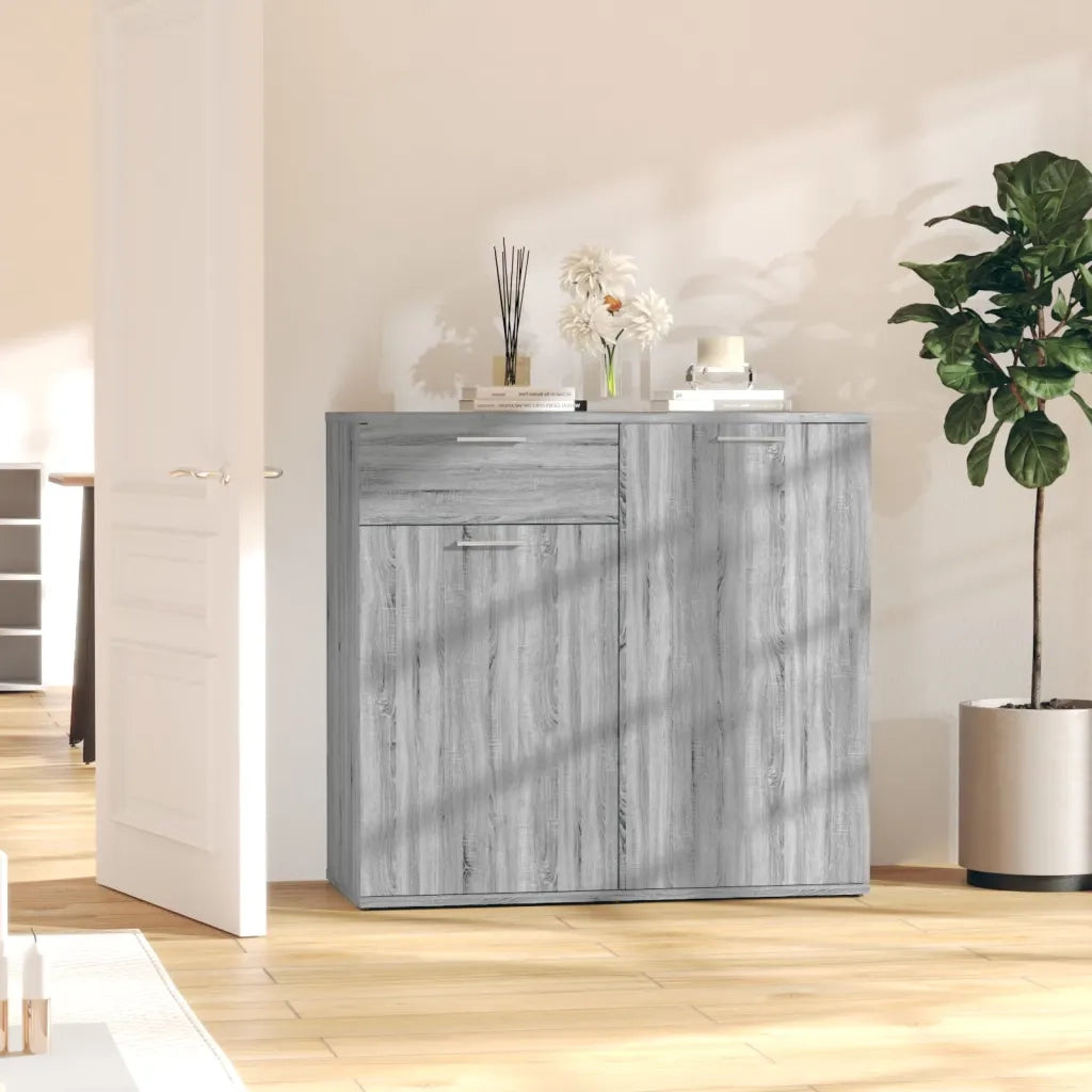 Credenza | Madia | Buffet da pranzo | Armadio da pranzo Grigio Sonoma 80x36x75 cm in Legno Multistrato
