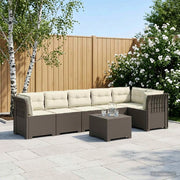 Divano da Giardino 6 Posti con Cuscini Aspetto Rattan PP 3444134