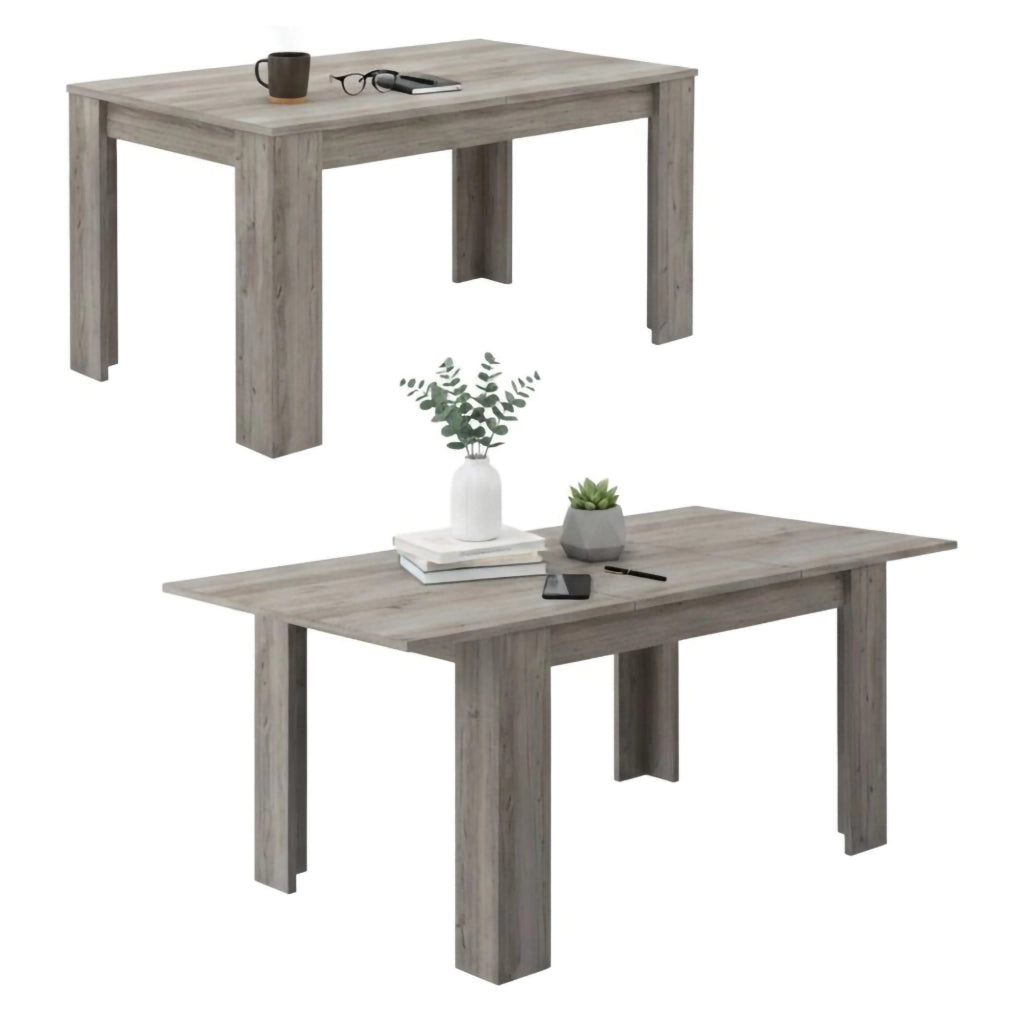Marene, Tavolo Allungabile Allungabile, 200x90x75h cm Grigio Rovere Grigio