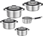 Set di pentole - Piatto da cucina con coperchio - Piatto in acciaio - Padella per torte - Piatto wok 

Modello: 
Specifiche tecniche: 
Dimensioni: 
Materiali: 
Capacità: