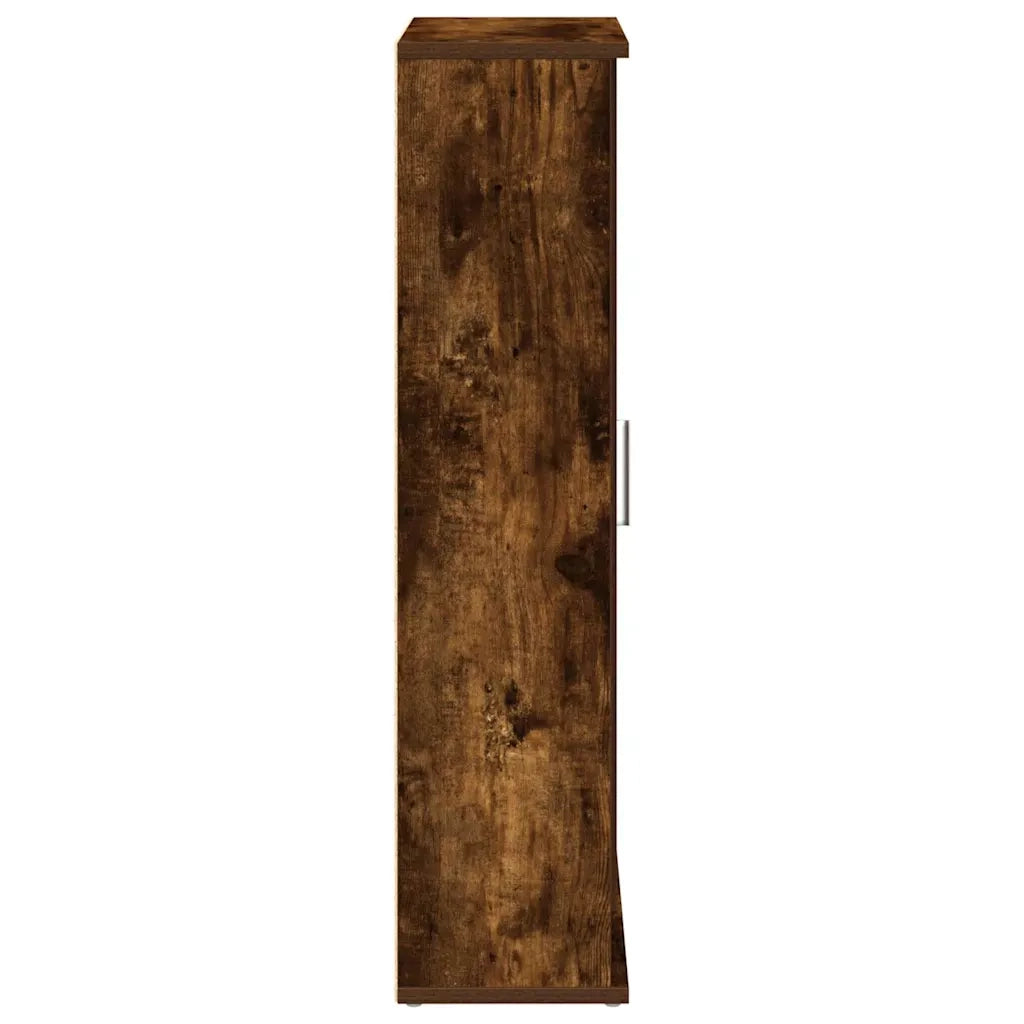 vidaXL Mobile da Bagno con Portarotolo Rovere Fumo 39x22x90 cm