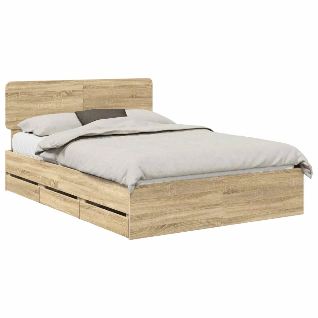 Struttura del letto con cassetto Rovere Sonoma 140 x 200 cm 3412180