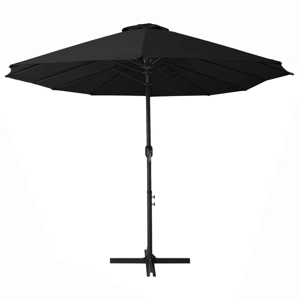 Ombrellone da esterno e palo in alluminio 460 x 270 cm nero 02_0008296