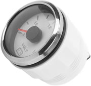 Misuratore di Tensione per Barche - Voltmetro 52mm - Installazione Facile - Bianco - Resistenente all'Acqua - Illuminazione di Background a 7 Colori
