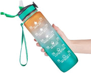 Ottimale 1 litro - Portatile con beccuccio - Marcatura motivante - Riciclabile - Sport e outdoor - Materiale Tritan - Otre sportive