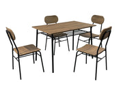 INDUSTRIAL TAVOLO + 4 SEDIE METAL/QUERCIA- 1,0 pz