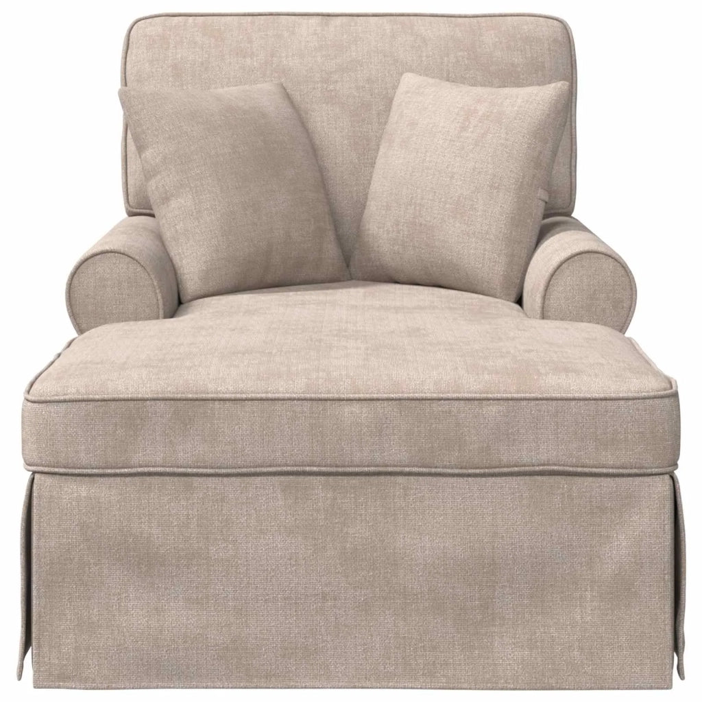 Chaise Longe con Gonna con cuscino Beige 157 x 91 x 91 cm ARES