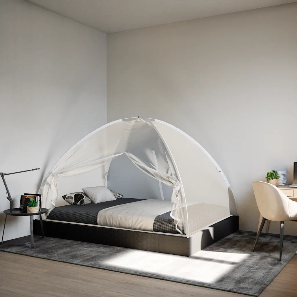 vidaXL Zanzariera Mongolia con Porte 220 Rete Bianco 200x120x130 cm