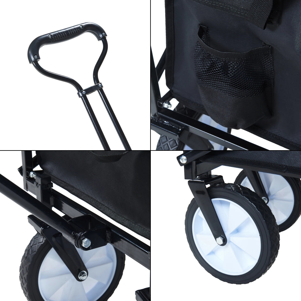 Carrello di Trasporto a Mano Stenlille Vagone Pieghevole da Spiaggia - Nero pro.tec