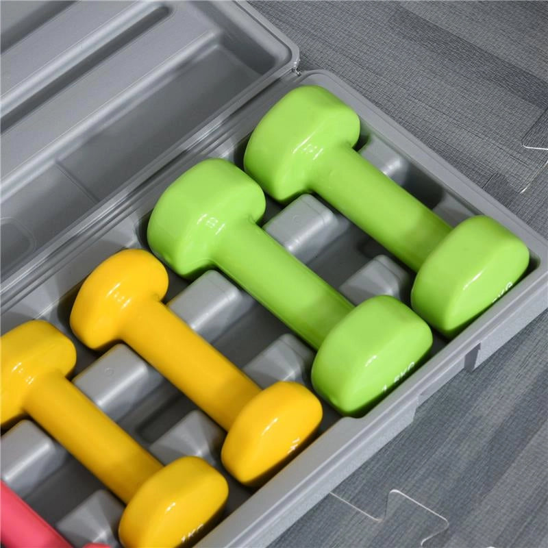 SET 6 MANUBRI PESI PER BRACCIA CON VALIGETTA DA 0.5 KG 1 KG 1.5 KG ACCIAIO