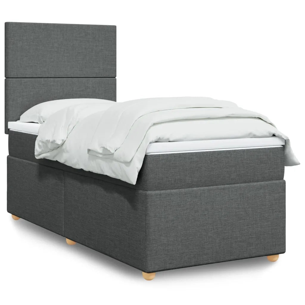 Giroletto a Molle con Materasso Grigio Scuro 90x200 cm Tessuto 3293457