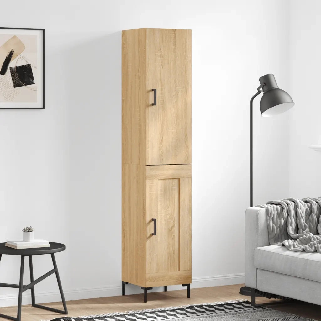 Credenza-Buffet-Armadio da cucina Rovere Sonoma 34,5x34x180 cm in Legno Multistrato 807938