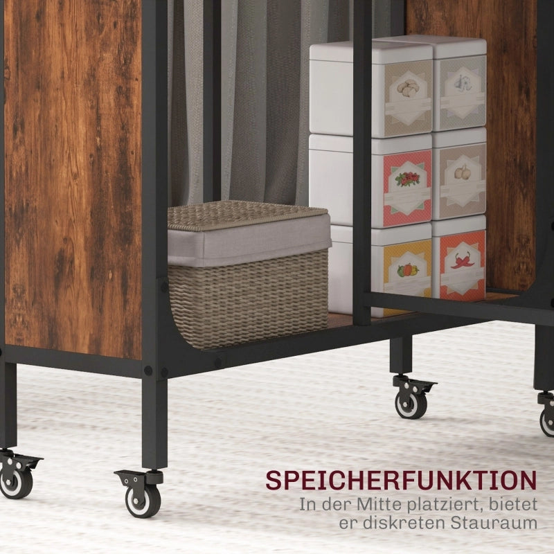 Tavolo da pranzo - pieghevole mobile per 6 persone - con ripiano - 130x80x74 cm - rosso marrone - fino a 50 kg