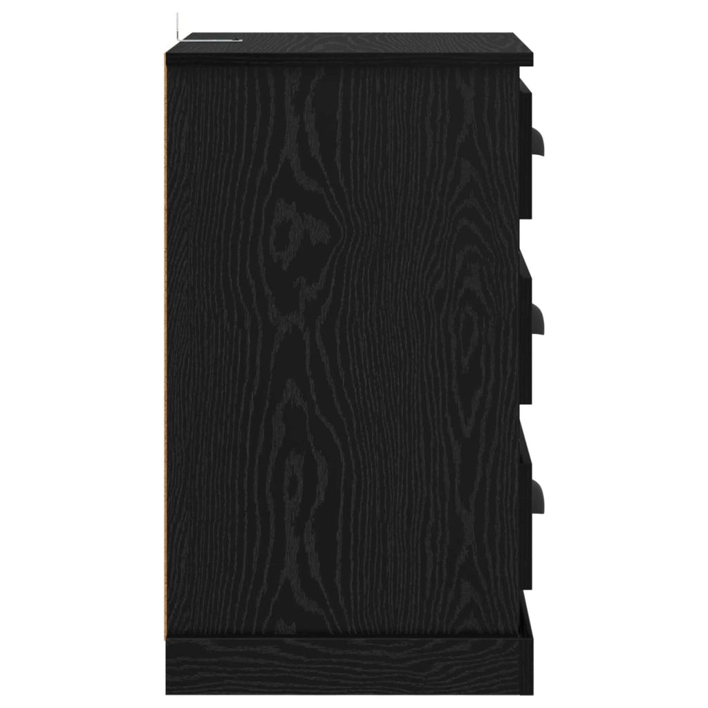 Armadio da Notte con cassetto Rovere Nero 39 x 39 x 67,5 cm