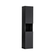 Colonna da bagno VANO – 2 porte + 1 nicchia – Nero opaco – L30 × P25 × H140 cm – Da appendere