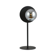 Lampada da tavolo Oslo in acciaio nero opaco e vetro grafite