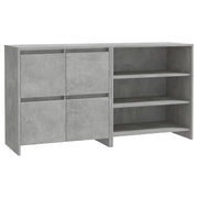 Credenze 2 pz | Madia | Buffet da pranzo | Armadio da pranzo Grigio Cemento in Legno Multistrato