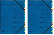 Archivio A4, 12 contenitori elasticizzati, 1 unità, blu (multicolore), (confezione da 2)