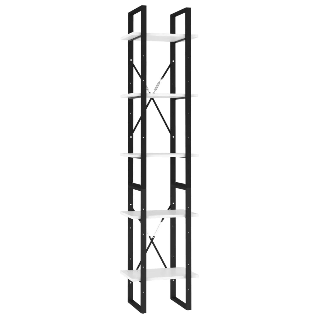 Libreria a 5 Ripiani Bianca 40x30x175 cm in Legno Multistrato 3081968