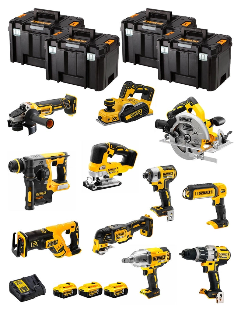 DeWALT Kit DWK1103T (DCD996+DCH273+DCG405+DCF887+DCF899H+DCS334+DCS570+ DCS355+DCP580+DCS367+DCL050+ 3x5,0Ah +DCB115+4xTSTAK VI)